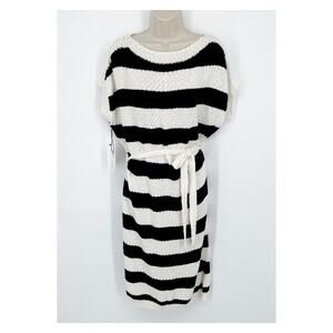 Callahan Revolve Dress NEW Womens S Black White Nubby Knit Oversize Drop Sleeve
